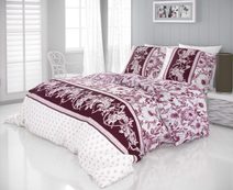 Saténové francouzské prodloužené povlečení LUXURY COLLECTION 1+2, 240x220, 70x90cm MOCHA bordó