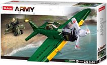 SLUBAN ARMY WWII Japonský stíhací letoun A6M 532 dílků + 2 figurky STAVEBNICE