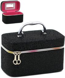 Kufřík dětský kosmetický vel. S se zrcátkem na zip černý