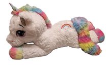 PLYŠ Jednorožec plyšový ležící 80cm - bílý s duhovými doplňky *PLYŠOVÉ HRAČKY*