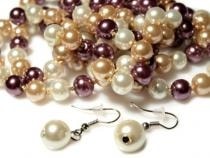 Náhrdelník a náušnice z voskovaných perel LONG (1 sada)