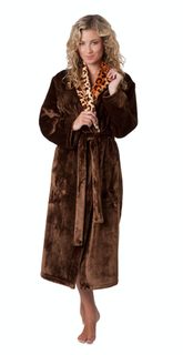 Jungle - Dámský Hnědý Župan s Exotickým Nádechem - Model 25 56 8852