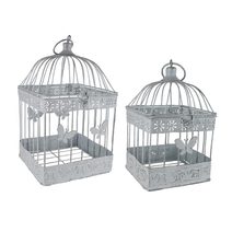 Dekorační klec, 2 ks K3376 - 18 × 18 × 31 cm; 13 × 13 × 23 cm