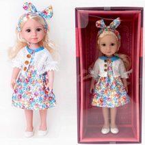 Panenka Plejo 38 cm (blond vlasy, květinové šaty)