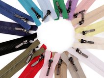 Kostěný zip No 5 délka 30 cm s ozdobným jezdcem