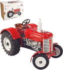 KOVAP Traktor Zetor 50 Super model 1:25 červený plechový na klíček kov 0385