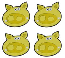 Podtácek sada 4 ks Žlutá 1100/063 10x10 cm - 4ks