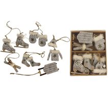 Vánoční dekorace, 7ks X3528-01 - 3,5 - 7,4 x 0,5 x 1,2 - 5 cm.