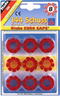 Náboje kapsle "8" 144 ran (18 věnečků) na kartě náhradní do pistole kapslovky