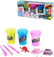 Slime Play výroba slizu kreativní set 3 kelímky se třpytkami a dino figurkou