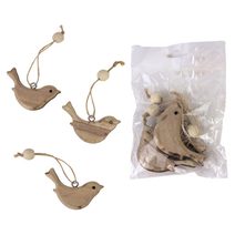 Dekorace ptáček, 3 ks D4076-20 - 8 x 5 x 1.5 cm