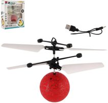 Koule vrtulníková červená ovládání pohybem ruky na baterie USB Světlo