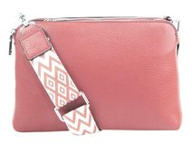 Růžová crossbody dámská kabelka se třemi sekcemi Jessica