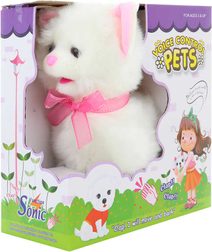 PLYŠ Kočička bílá interaktivní reaguje na tlesknutí chodí mňouká na baterie