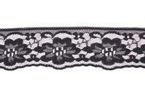Černá Silonová Krajka 0045: Šíře 4,5 cm, Prodáváno na Metry