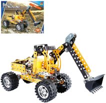 MALÝ MECHANIK Bagr 256 dílků kovová STAVEBNICE typu Merkur