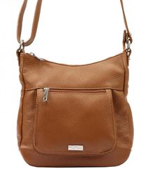 MiaMore Kožená crossbody dámská kabelka hnědá