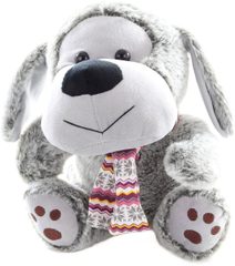 PLYŠ Pes sedící 25cm se šálou