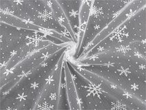 Tyl oděvní / dekorační vánoční vločky METRÁŽ