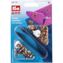 Knoflík stiskací JERSEY 10 mm MĚĎ