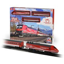 Vlak na baterie Naše železnice MINI Železniční Společnost Slovensko