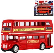 Autobus Londýn červený kovový patrový doubledecker zpětný chod