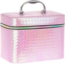 Kufřík dětský kosmetický Růžový vel. L se zrcadlem na zip