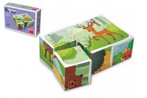 Kostky kubus Lesní zvířátka dřevo 6ks