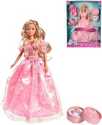 SIMBA Panenka Steffi romantic růžové šaty set s prstýnkem v dárkové krabičce