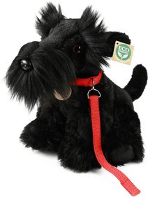 PLYŠ Pes Knírač 30cm set s vodítkem sedící Eco-Friendly *PLYŠOVÉ HRAČKY*