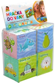 Kostky soft měkké obrázkové 7cm do vany do vody set 4 kusy v sáčku