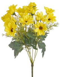 Umělá kytice chryzantém 42cm - žlutá