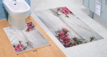 3D tisk sada - sada (60x100, 50x60 cm WC ) růžový květ