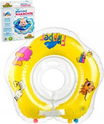 Baby nákrčník plavací kruh Flipper žlutý nafukovací podpěra hlavy do vody pro miminko