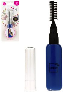 LUKKY Řasenka dětská na vlasy Modrá neonová na kartě