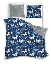FARO Povlečení Motýlci na modré Bavlna, 140/200, 70/90 cm