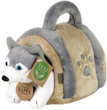 PLYŠ Pes Husky 13cm set s přepravkou Eco-Friendly *PLYŠOVÉ HRAČKY*