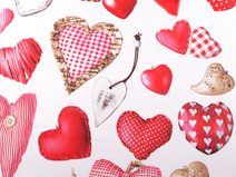 Bavlněná látka / plátno srdce