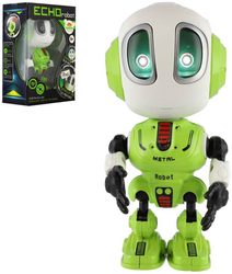 Robot Echo zelený kovový opakující věty na baterie Světlo Zvuk