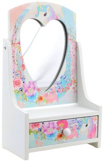 DŘEVO Šperkovnice srdíčko bílá se zrcátkem *DŘEVĚNÉ HRAČKY*