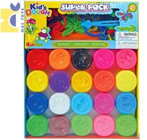 MAC TOYS Modelovací veselá sada 20 tub s doplňky 50g různé barvy