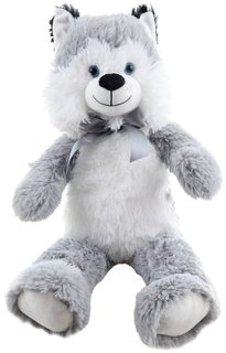 PLYŠ Pes Husky 55cm s mašlí *PLYŠOVÉ HRAČKY*
