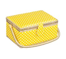 BOX na šití - 24x17,5x13 cm Puntík žlutá
