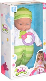Panenka miminko mluvící 38cm v oblečku na baterie různé druhy Zvuk