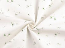 Polobavlněná látka se strukturou Half panama s digitálním tiskem rostliny METRÁŽ