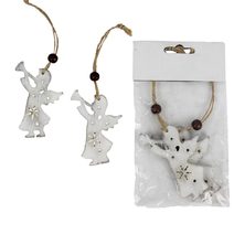 Anděl bílý 2 ks D1740-01 - 5,5 x 0,5 x 8 cm