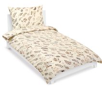 Povlečení bavlněné s hotelovou kapsou - 140x200, 70x90 cm Větvička hnědá