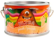 Ultra písek kinetický magický 200g oranžový set s formičkami v plechovce