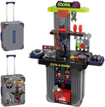 Malý kutil set pracovní stůl ponk + dětské nářadí v kufříku plast