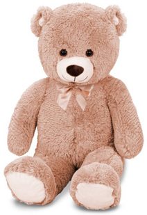 PLYŠ Medvěd světle hnědý 100cm s mašlí *PLYŠOVÉ HRAČKY*